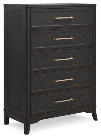 Welltern - Black - Five Drawer Chest