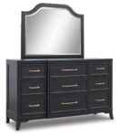 Welltern - Black - Dresser And Mirror