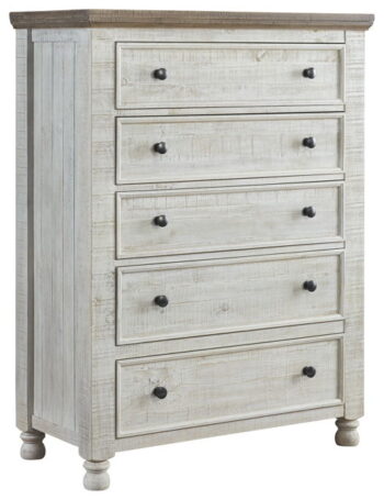 Havalance - White / Gray - Five Drawer Chest