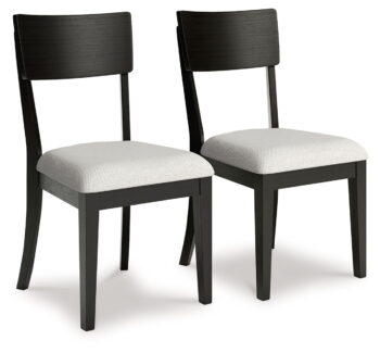 Portdown - Black - Dining Upholstered Side Chair (Set of 2)