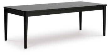 Portdown - Black - Rectangular Dining Room Extension Table