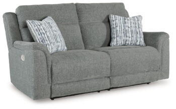 Overflow - Steel - 2 Seat Power Reclining Sofa Adj Hdrest
