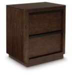 Kendamor - Dark Brown - Two Drawer Night Stand