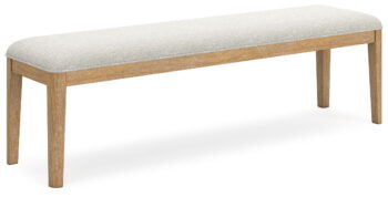 Rencott - Light Brown - Large Upholstered Dining Room Bench