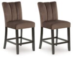 Jazmore - Mocha - Upholstered Barstool (Set of 2)