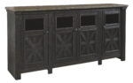 Tyler Creek - Black / Gray - Extra Large TV Stand