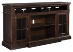 Roddinton - Dark Brown - XL TV Stand w/Fireplace Option