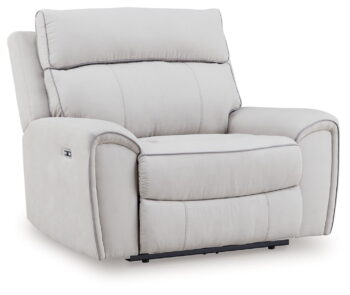 Grafton Pike - Pearl / Ash - Power Recliner / Adjustable Headrest