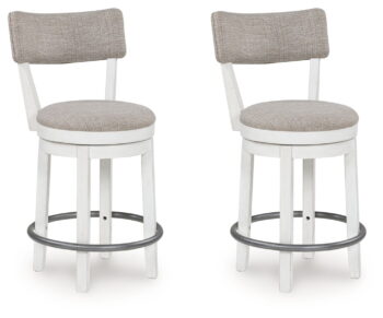 Robbinsdale - Antique White - Upholstered Swivel Barstool (Set of 2)
