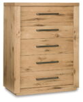 Bracken - Light Brown - Five Drawer Chest