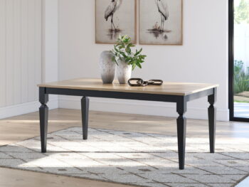 Plazaton - Grayish Brown / Black - Rectangular Dining Room Table
