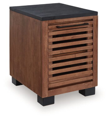 Kallari - Warm Brown / Black - Chair Side End Table