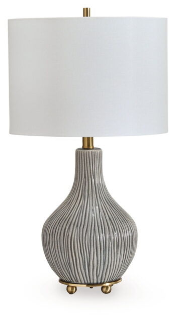 Judlen - Gray / Gold Finish - Ceramic Table Lamp