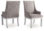 Havalance - White / Gray - Dining Upholstered Arm Chair (Set of 2)