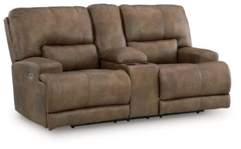 Time-Piece - Earth - Power Reclining Loveseat With Console / Adjustable Headrest